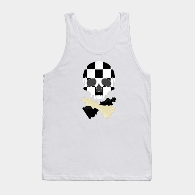 Chessboard Skull Tank Top by Nuletto